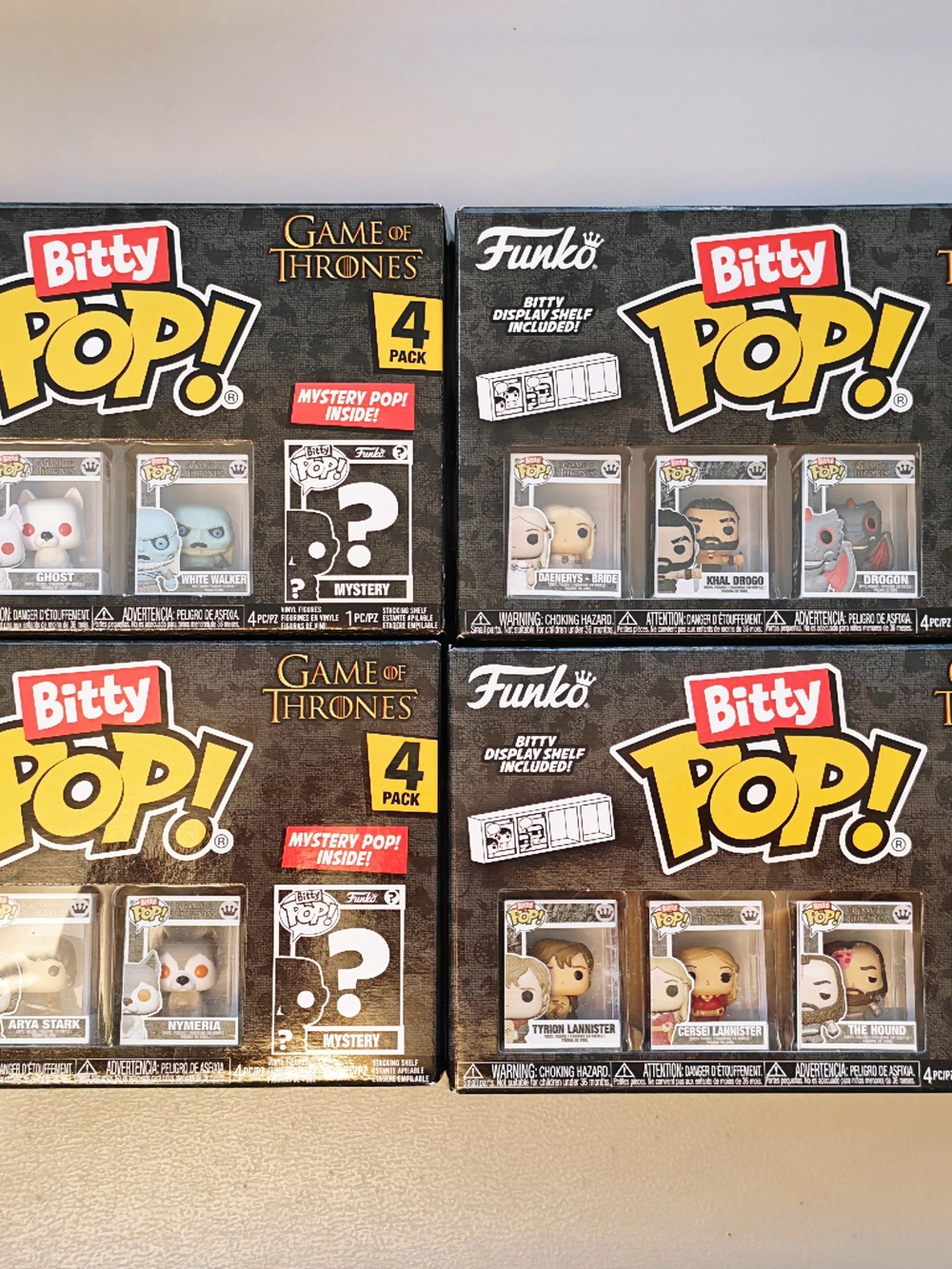 Bundle Of 4 Boxes Full Series, Funko Bitty Pop! Game of Thrones 4-Pack
